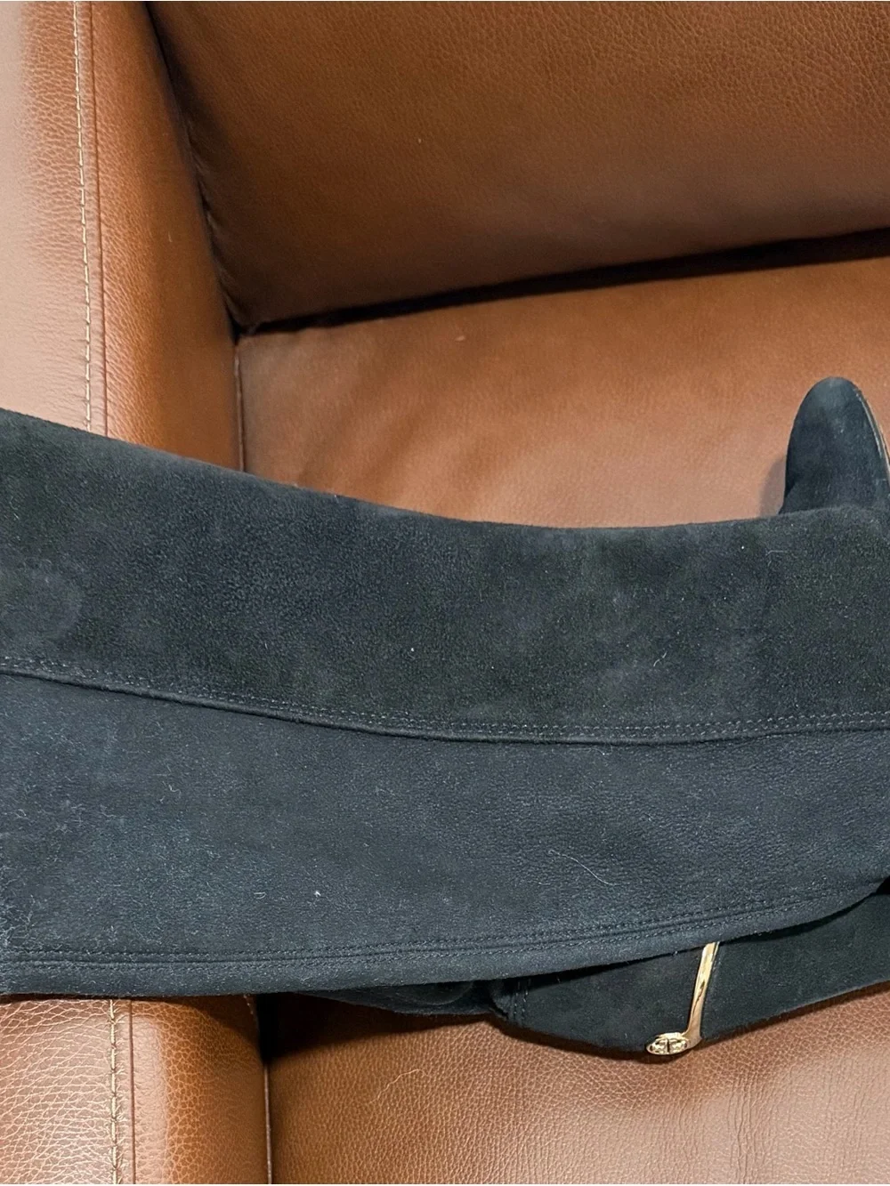 Tory Burch Black Suede Over-the-Knee Booties